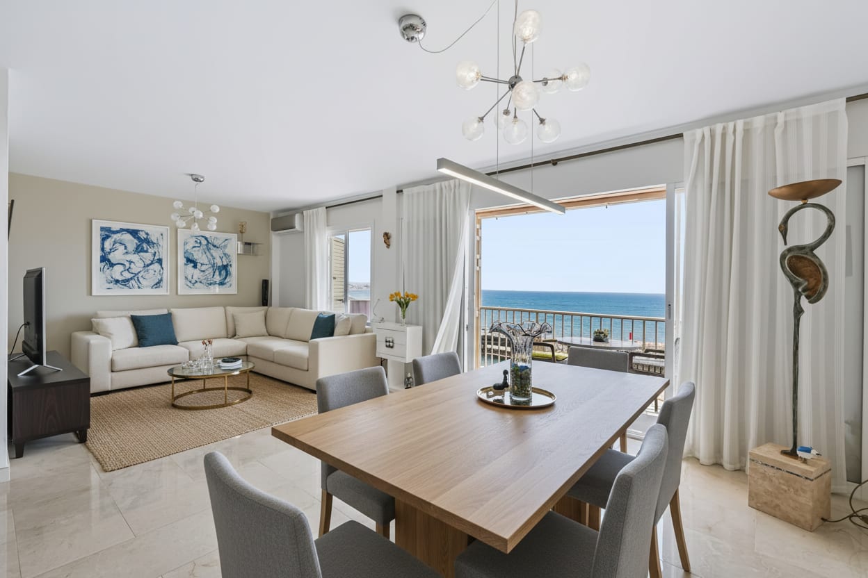 Meerblick-Apartment mit Hafen- und Meerespanorama, Foto 1 – Es Molinar, Palma de Mallorca